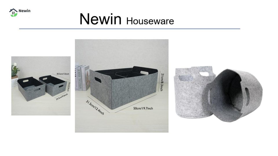 Felt storage baskets